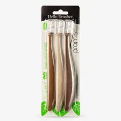 WOOD LOVE Koyu Renkli 3'lü Diş Fırçası