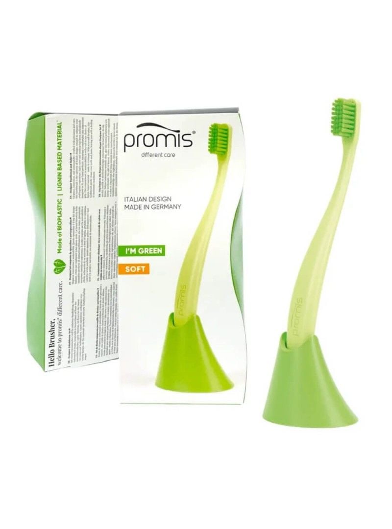 Promis Box Single Diş Fırçası + Tutacak - Yeşil