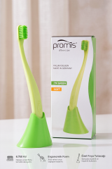 Promis Box Yeşil Diş Fırçası + Antibakteriyel Stand – 6750 Yumuşak Kıl, Biyoplastik Sap