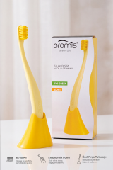 Promis BoxSarı Diş Fırçası + Antibakteriyel Stand – 6750 Yumuşak Kıl, Biyoplastik Sap